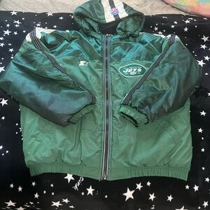 Vintage STARTER Pro-Line Label - NEW YORK JETS Zippered Winter Jacket size L